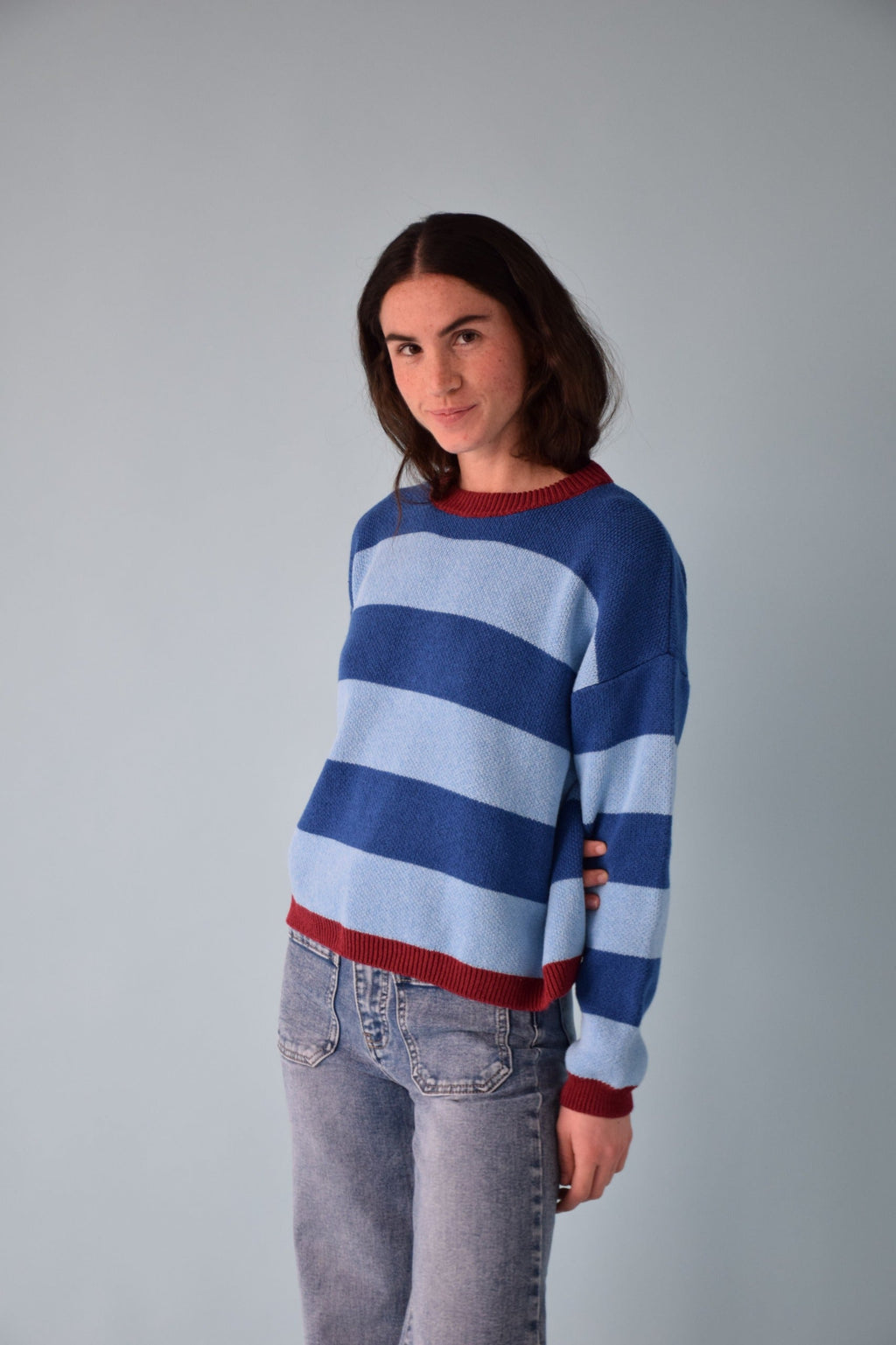Alexia Blue Stripes Sweater