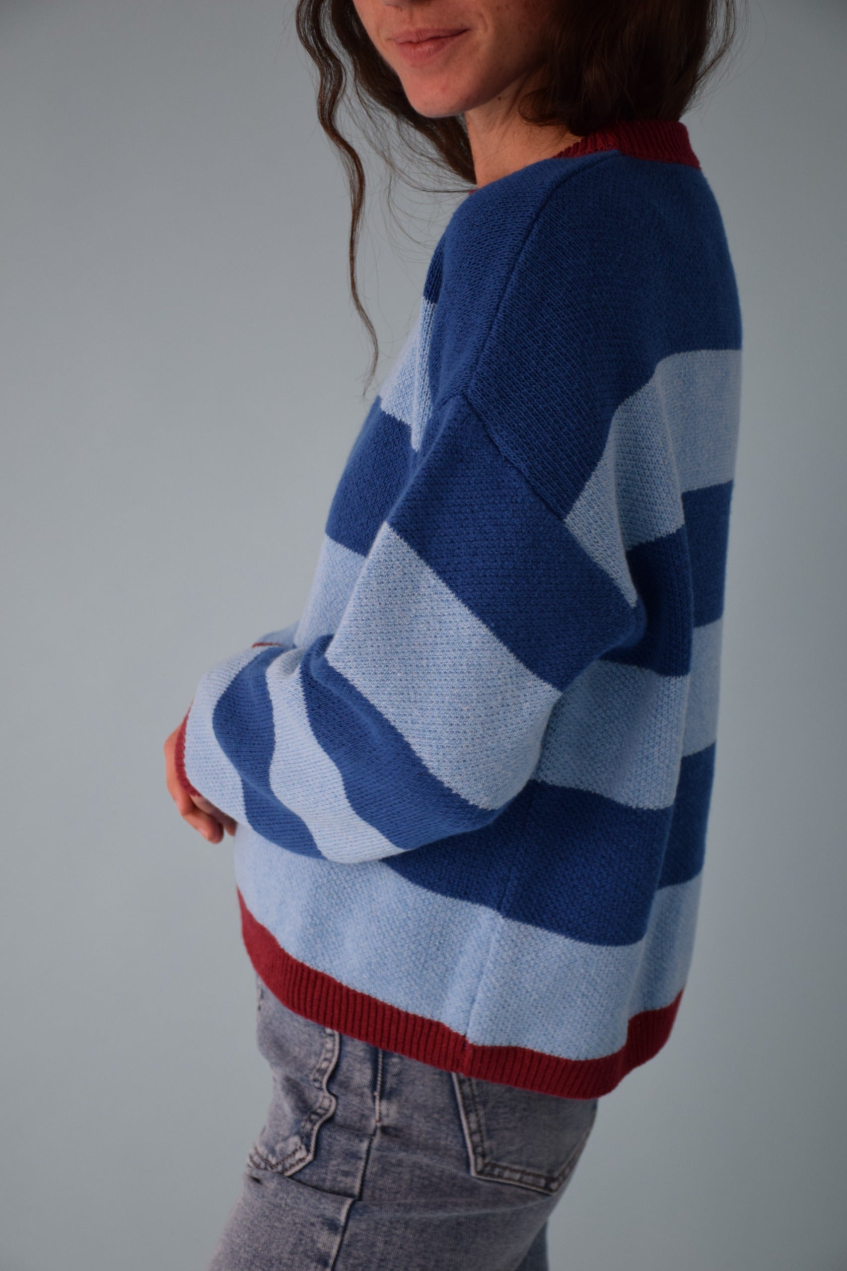 Alexia Blue Stripes Sweater