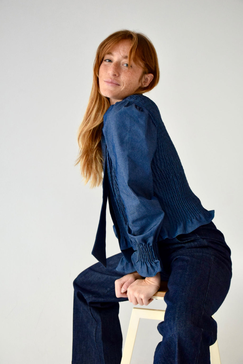 Blusa Denim Lazo Chía
