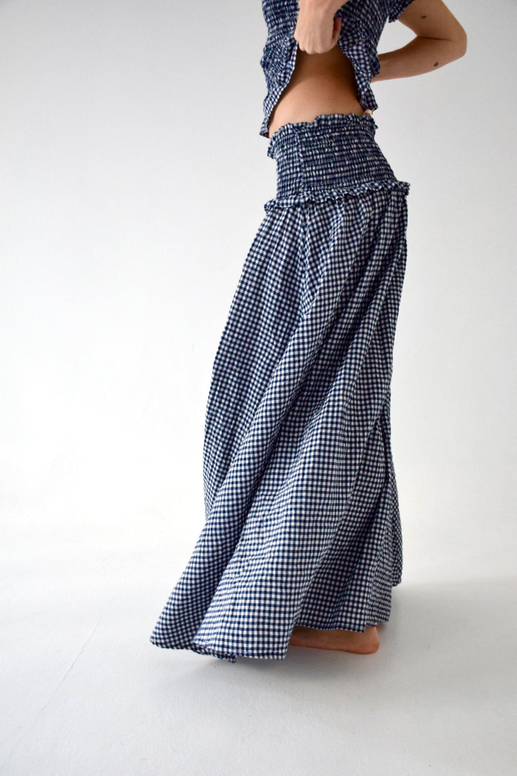Lea Skirt Navy Vichy Checks