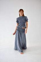 Lea Skirt Navy Vichy Checks
