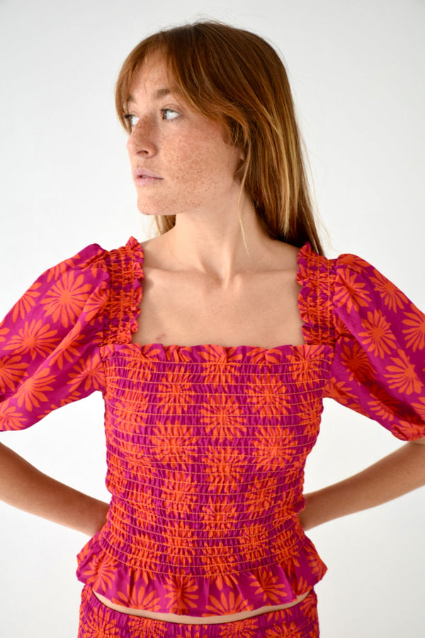 Top Casiopea Rouge Et Orange