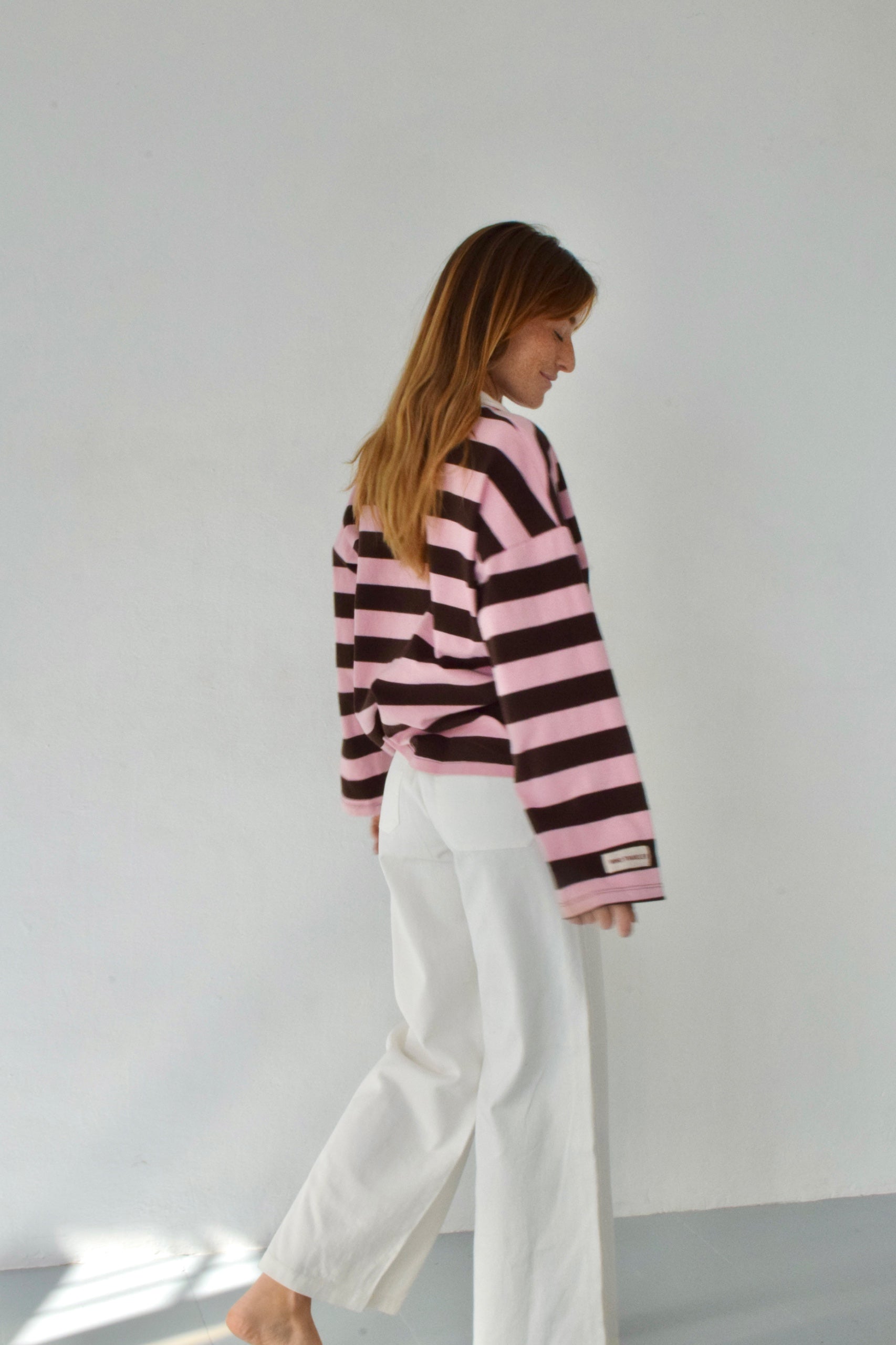 Polo Filipa marrón y rosa