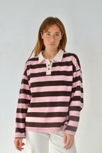 Polo Filipa marrón y rosa