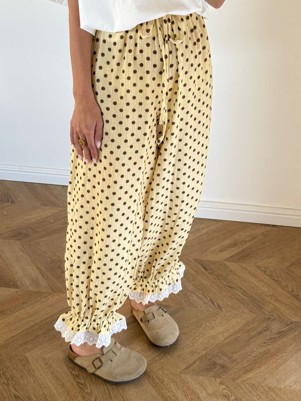 Pantalon Pois Jaune