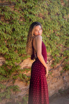 Vestido Kala Lunares Burdeos