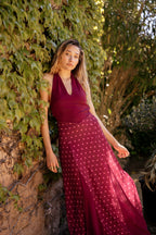 Vestido Kala Lunares Burdeos