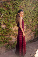 Vestido Kala Lunares Burdeos