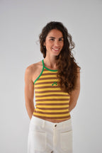 Top Moni amarillo y marrón