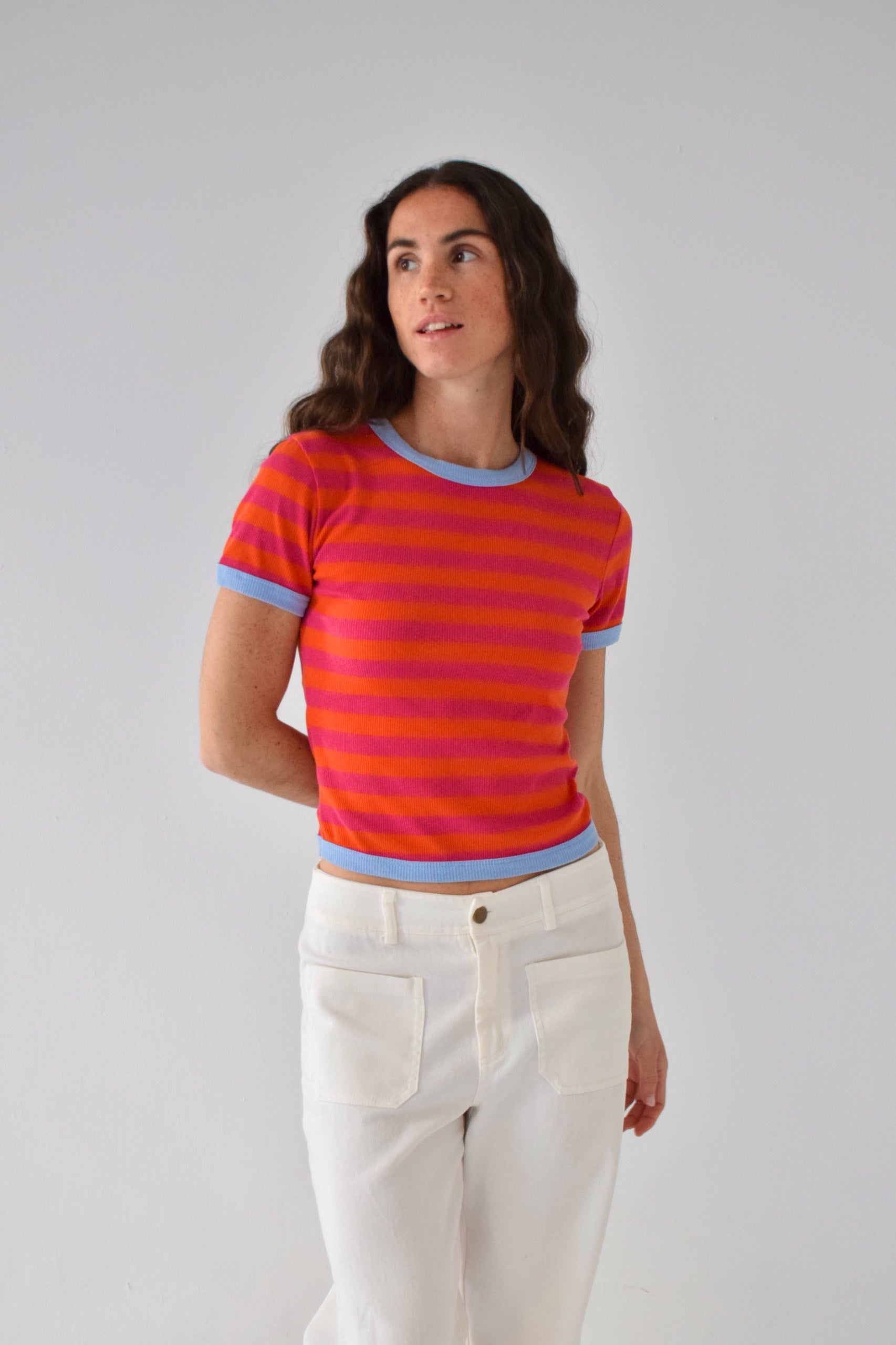 Top Tiara Naranja Y Fucsia