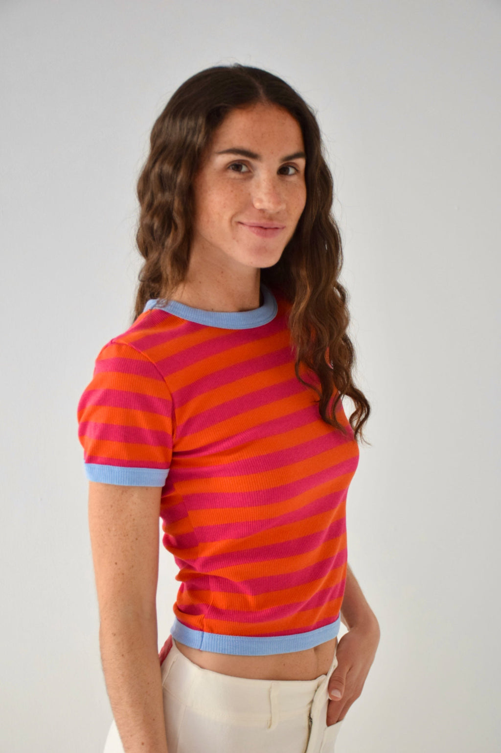 Top Tiara Naranja Y Fucsia