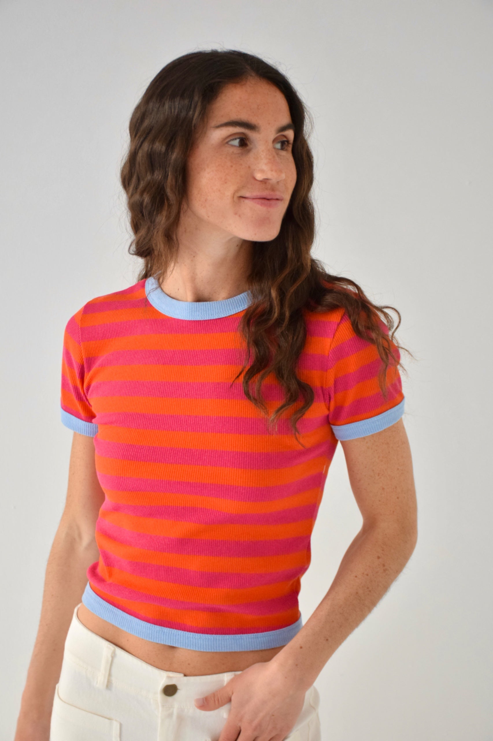 Top Tiara Naranja Y Fucsia