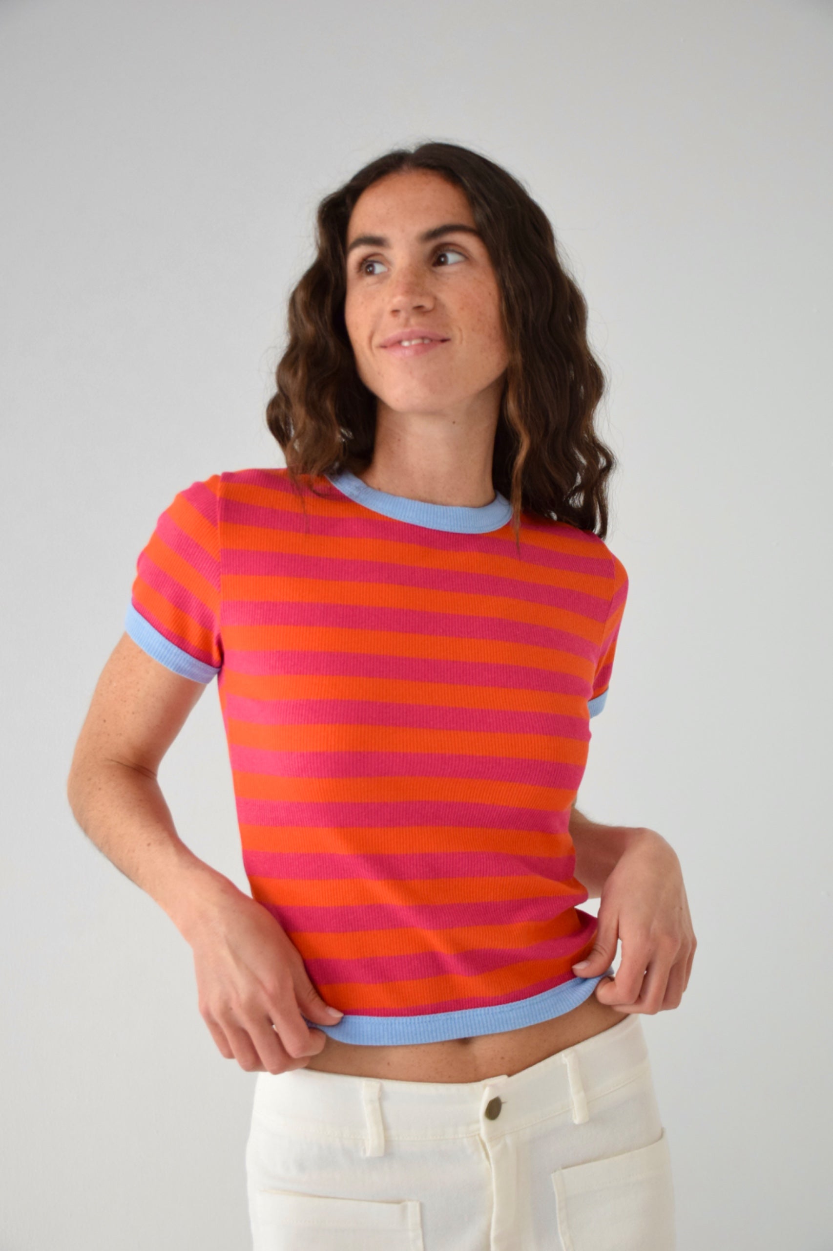 Top Tiara Naranja Y Fucsia