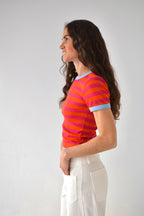 Top Tiara Naranja Y Fucsia