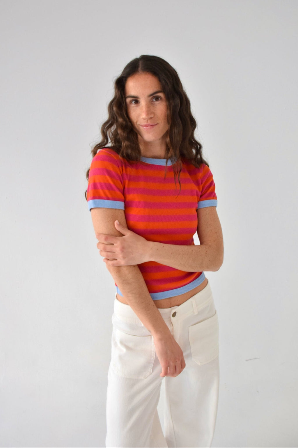 Top Tiara Naranja Y Fucsia