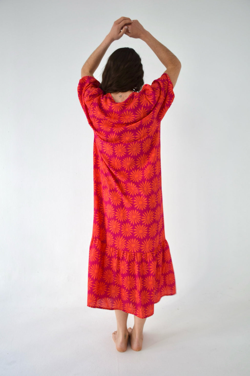 Vestido Mica Flores Rosa