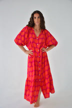 Vestido Mica Flores Rosa