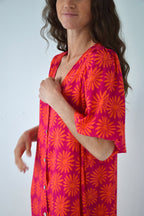 Vestido Mica Flores Rosa