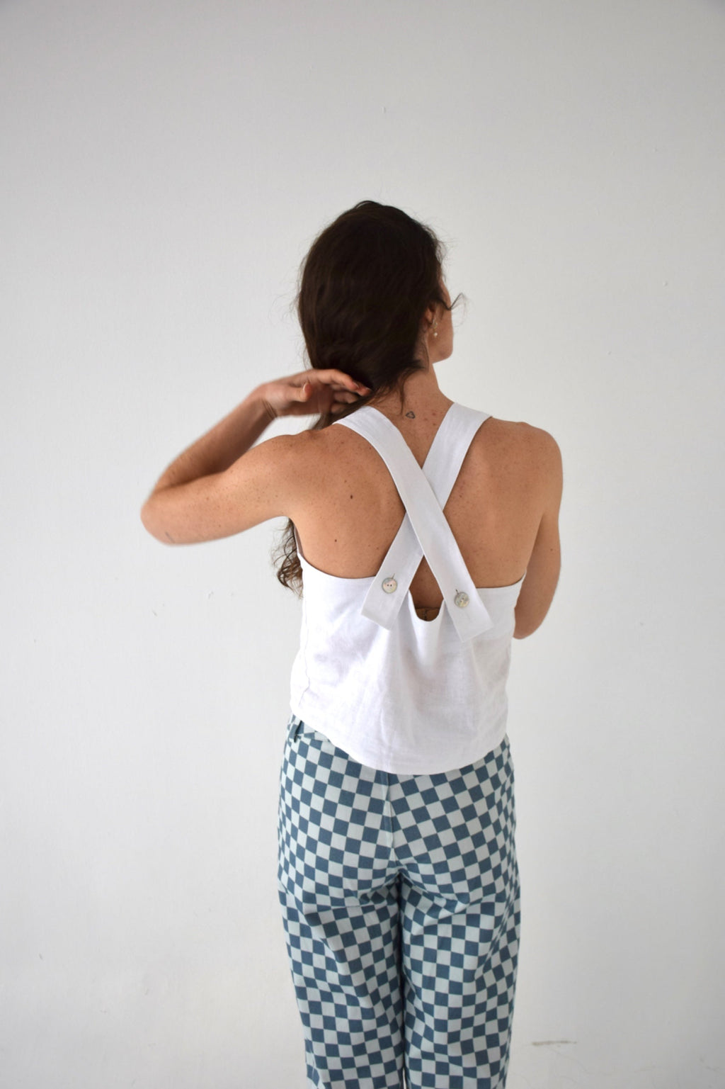 Top Clau Lino Blanco