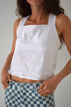Top Clau Lino Blanco