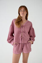 Blusa Marta Vichy Burdeos