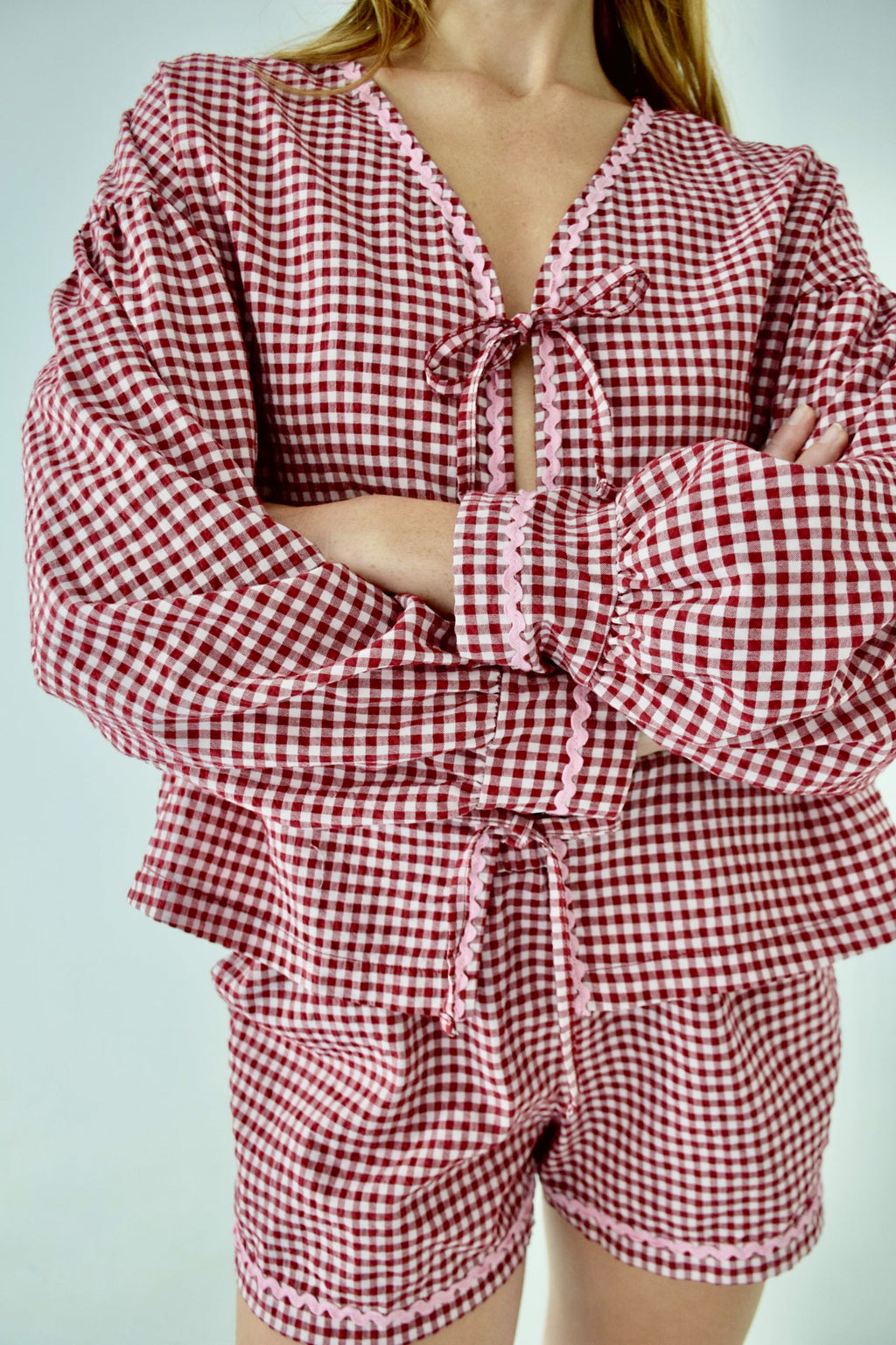Blusa Marta Vichy Burdeos