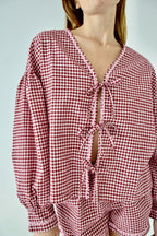 Blusa Marta Vichy Burdeos