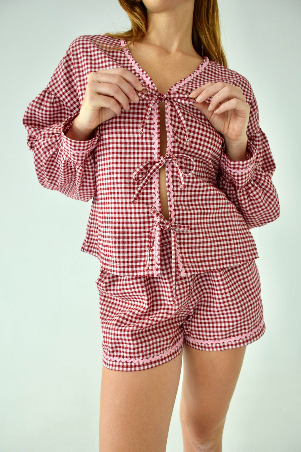 Blusa Marta Vichy Burdeos
