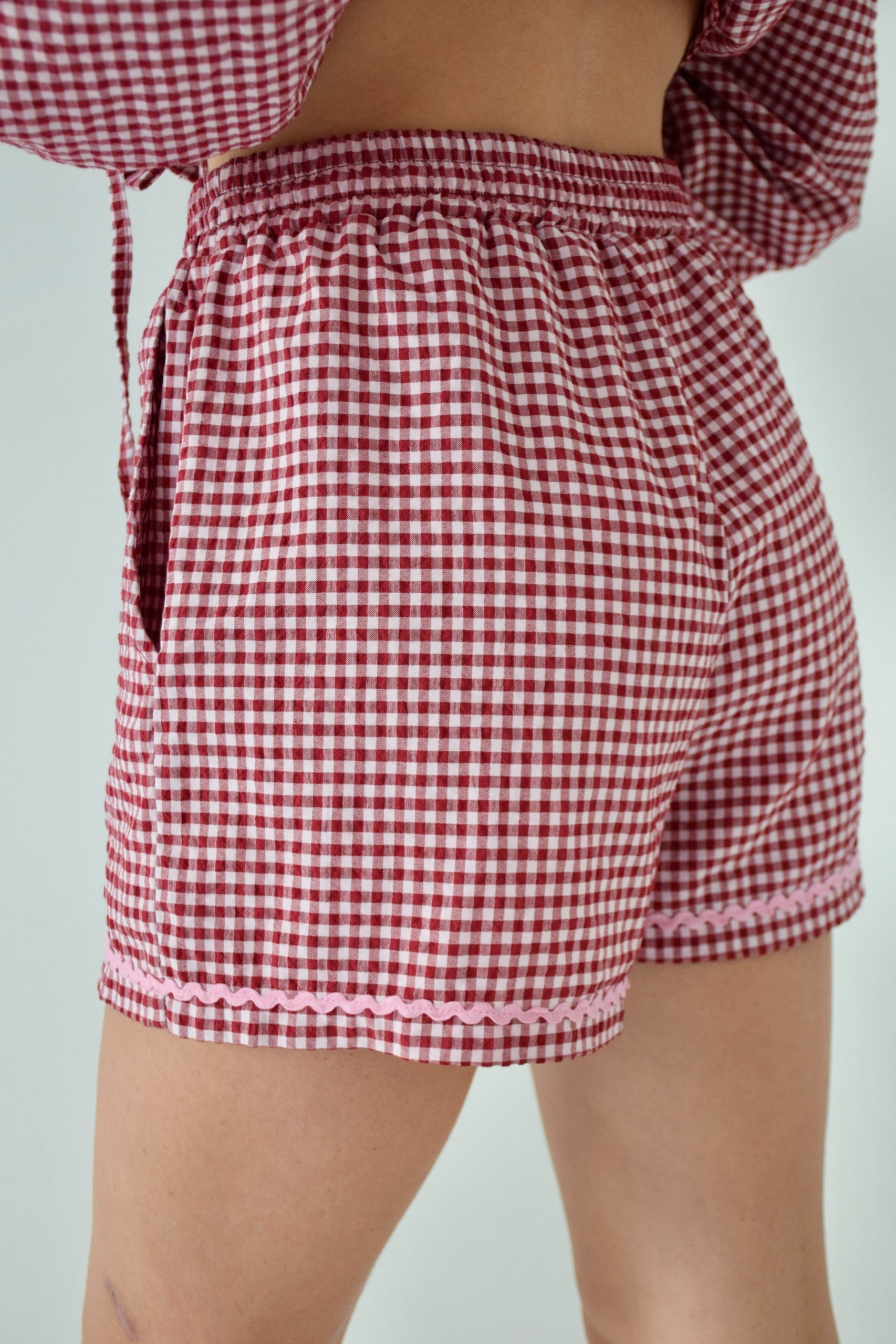 Marta Vichy Pantalón Corto Burdeos
