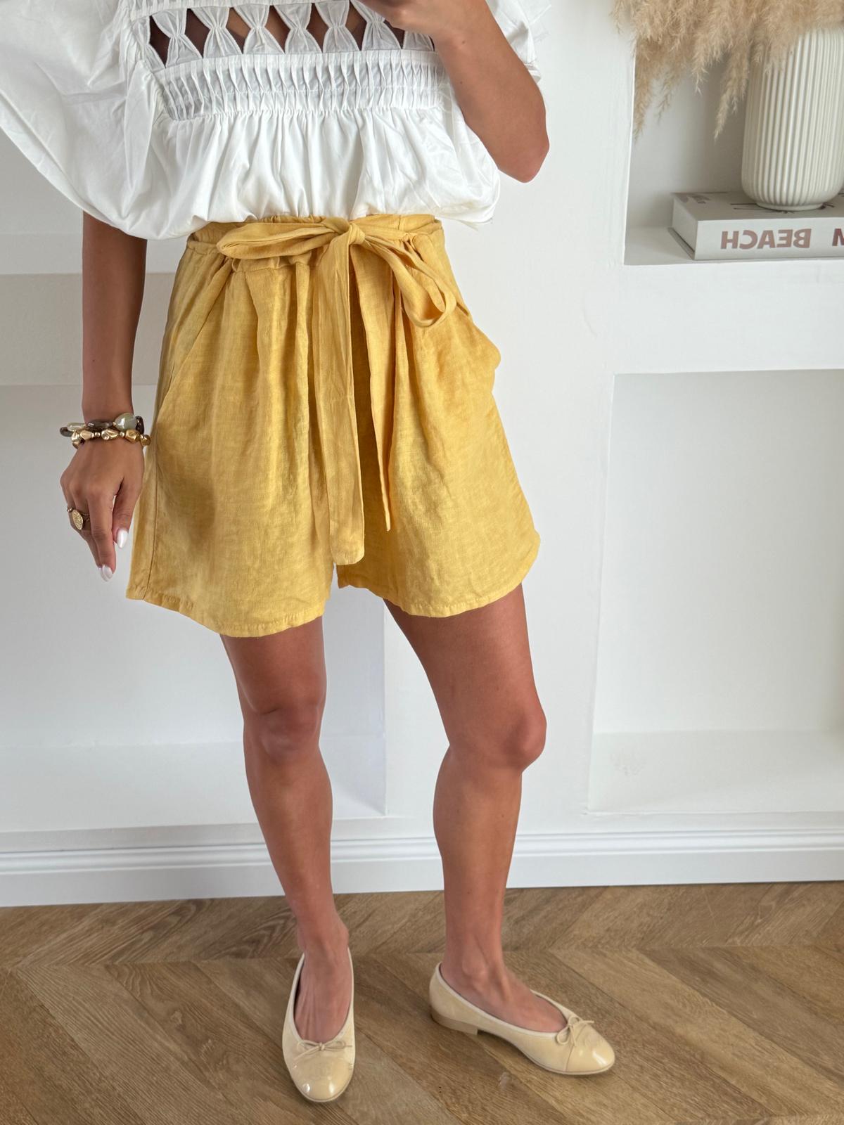 pantalones cortos de lino