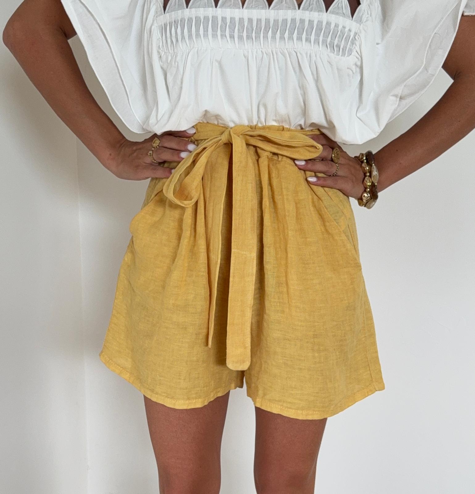 pantalones cortos de lino