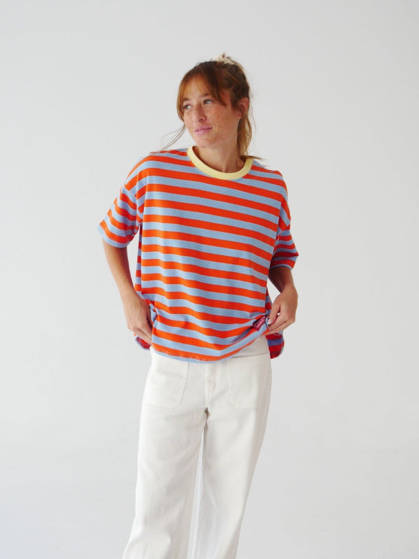 T-Shirt Nunu Orange Et Bleu Ciel