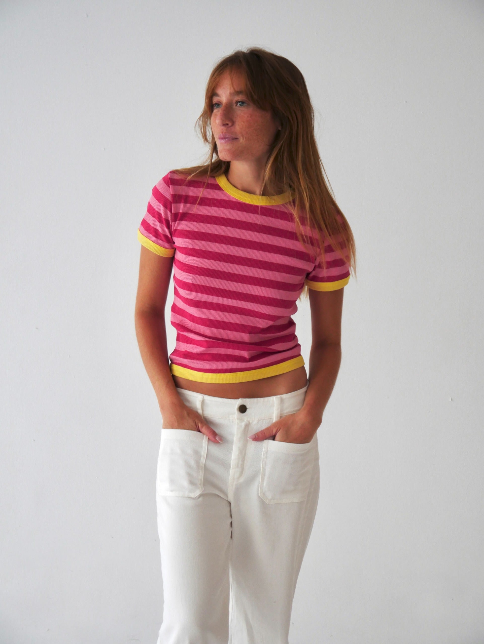 Top Tiara Rose Et Fuchsia