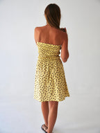 Robe Emily Pois Court Jaune