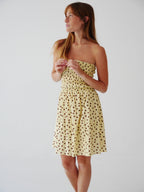 Robe Emily Pois Court Jaune