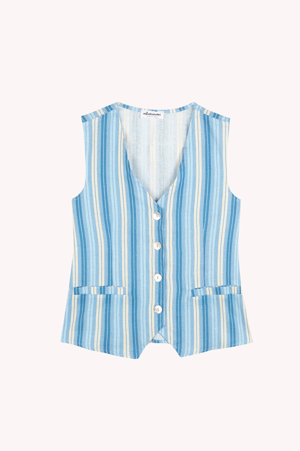 Ana Linen Tank Top Blue