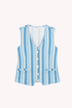 Ana Linen Tank Top Blue