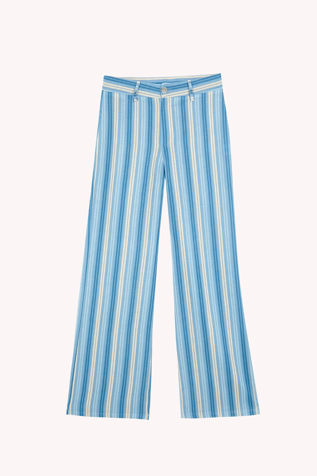 Ana Linen Trousers Blue