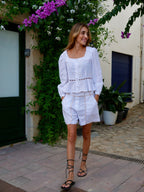 Pantalón Corto Roma Lino Blanco