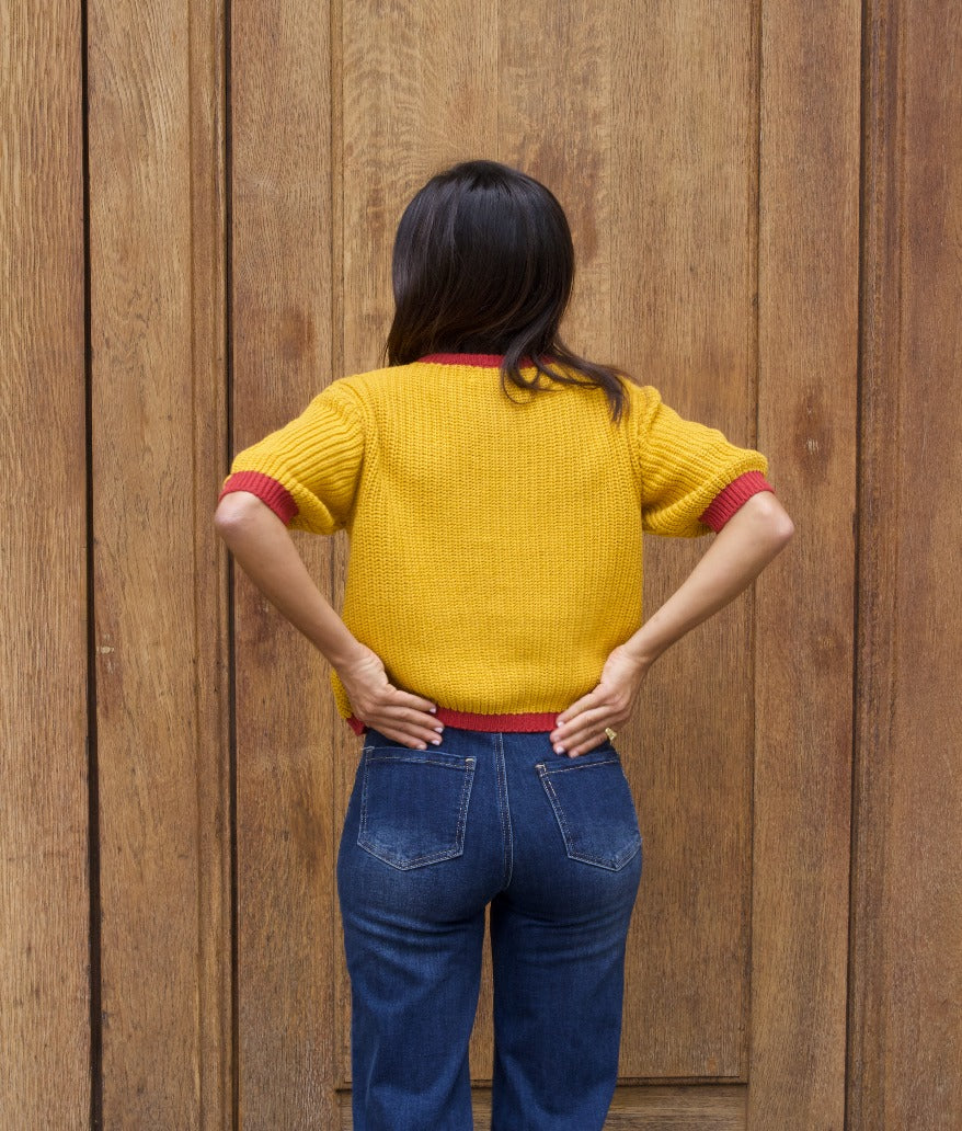 Mia Mustard Cotton Cardigan