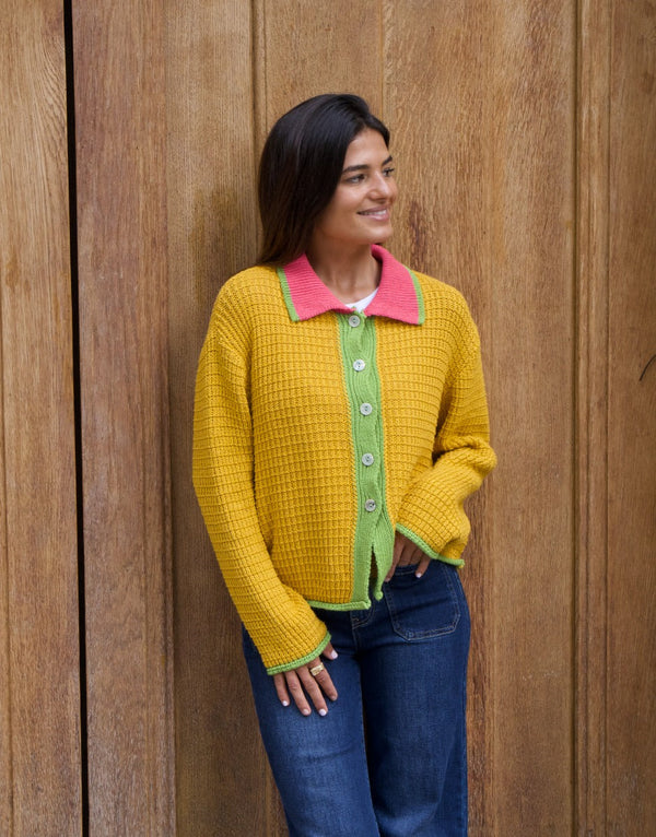 Cardigan Tina Coton Moutarde