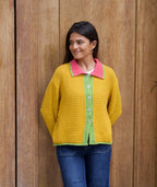 Cardigan Tina Coton Moutarde