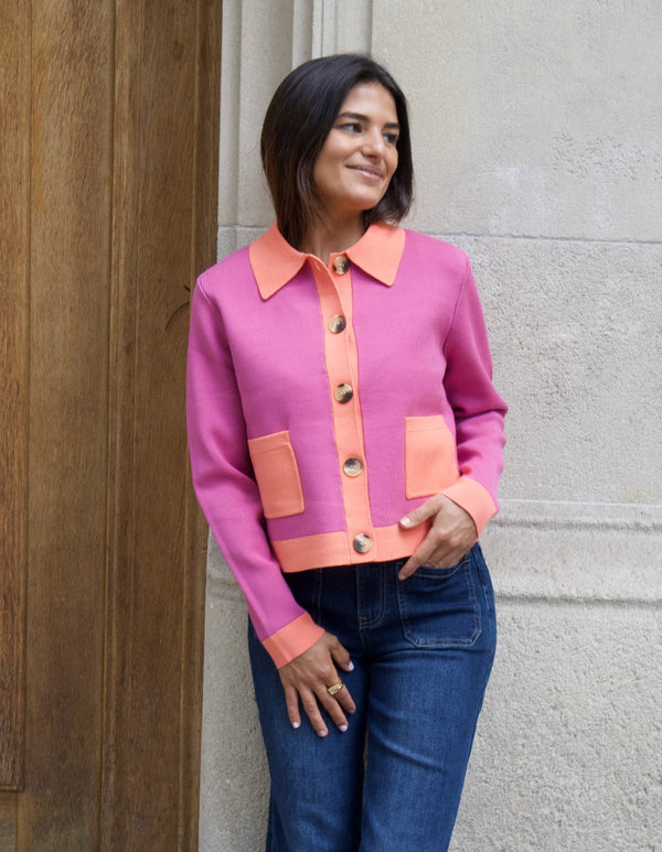Pink Dahlia Cardigan