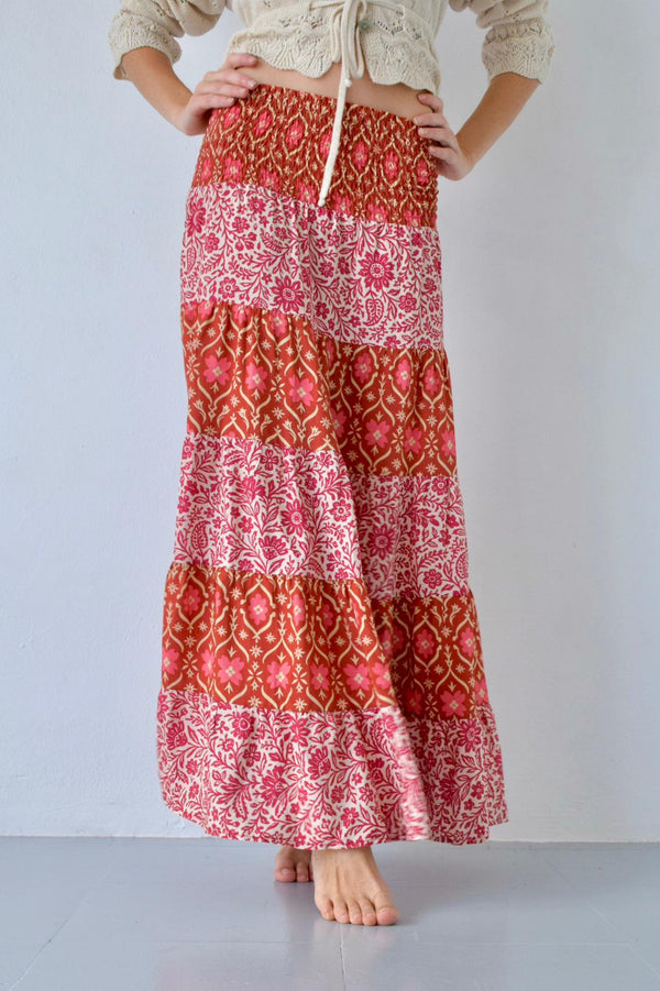 Orange Boho Skirt