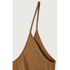 Thin-Strap Round-Neck Vest Top - Mocha - Women