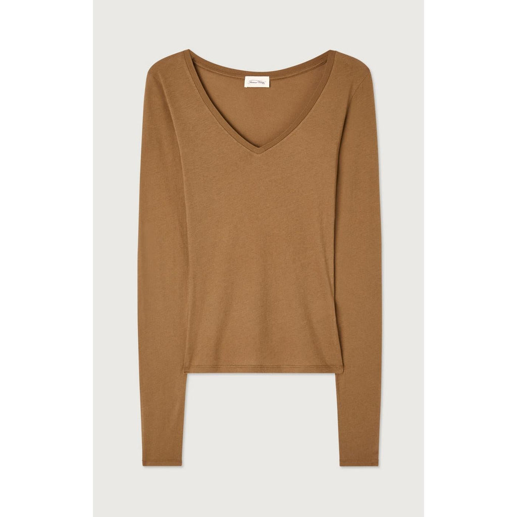 V-Neck T-Shirt - Mocha - Women