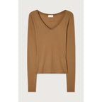 V-Neck T-Shirt - Mocha - Women