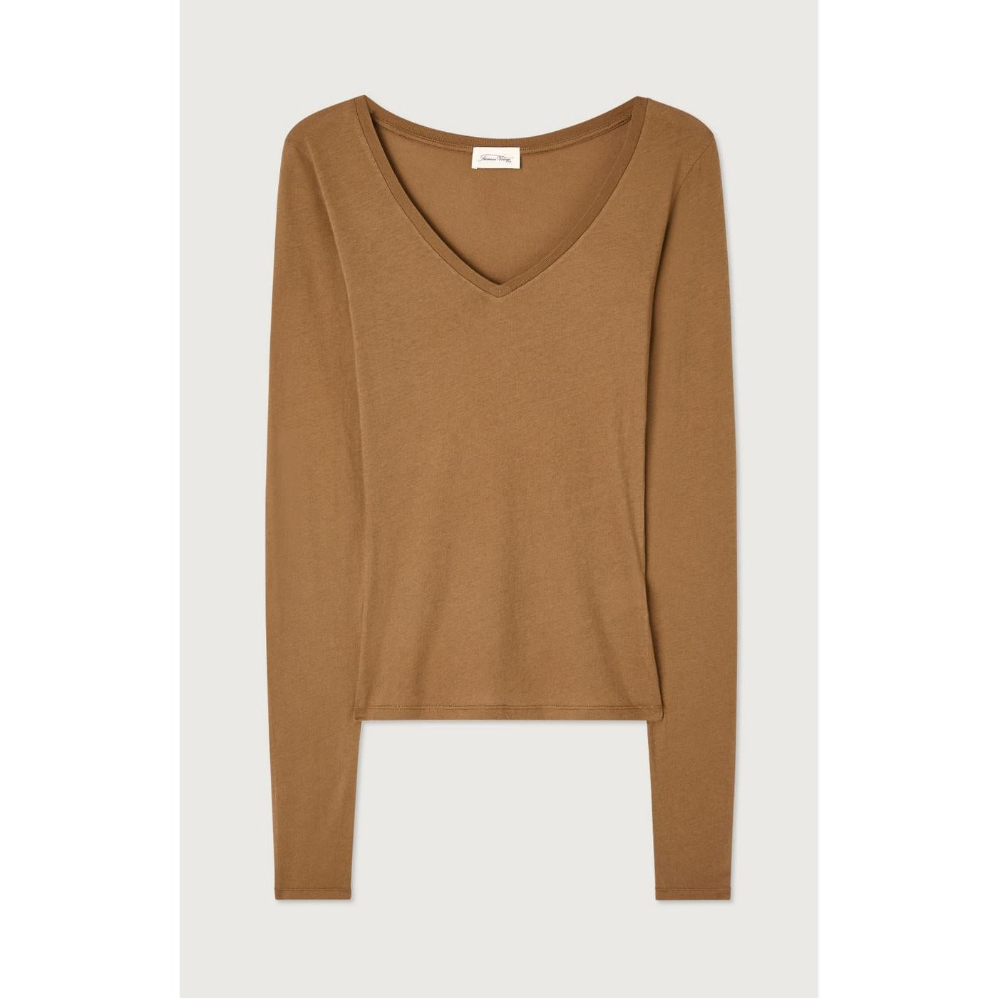 V-Neck T-Shirt - Mocha - Women