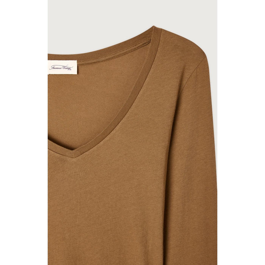 V-Neck T-Shirt - Mocha - Women