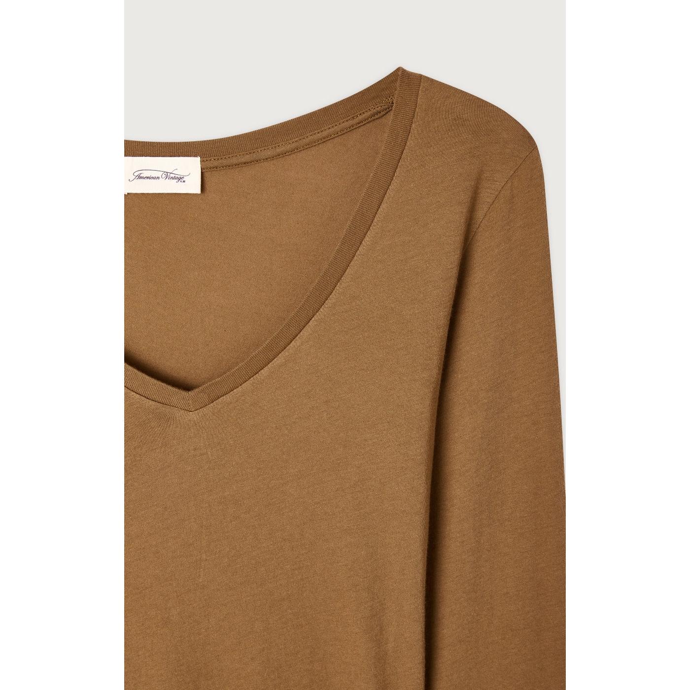 V-Neck T-Shirt - Mocha - Women